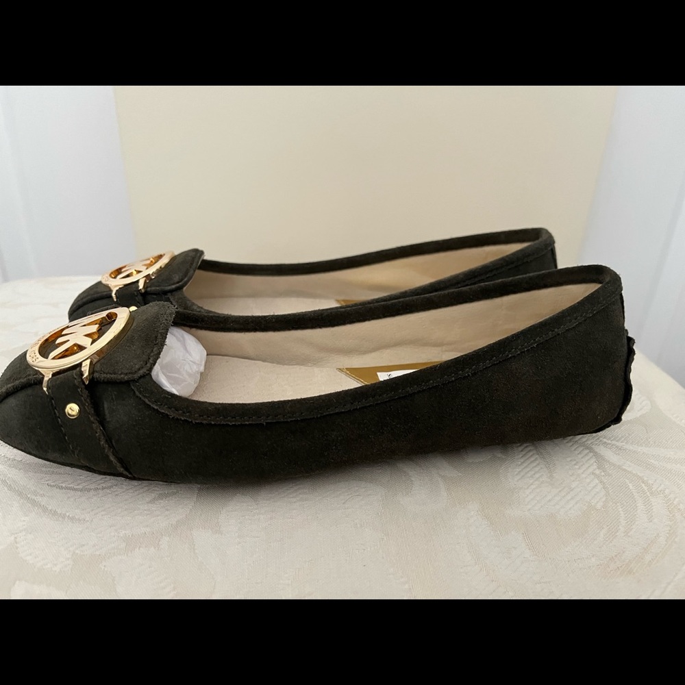 Michael kors Fulton suede flats dark olive green New size 7 - Picture 2 of 4